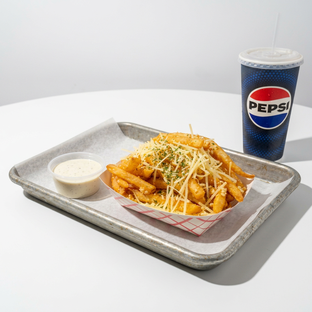 Garlic Fries and Drink.